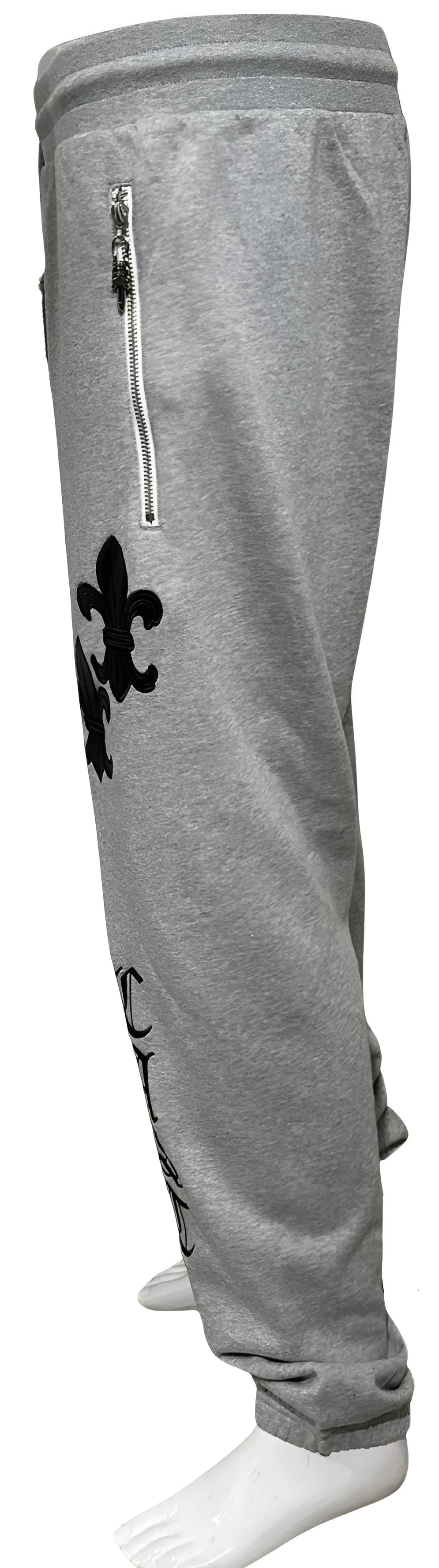 ^CROOKS & CASTLES^ (GREY) ~PU GOTHIC~ LUXURY JOGGER SWEATPANTS