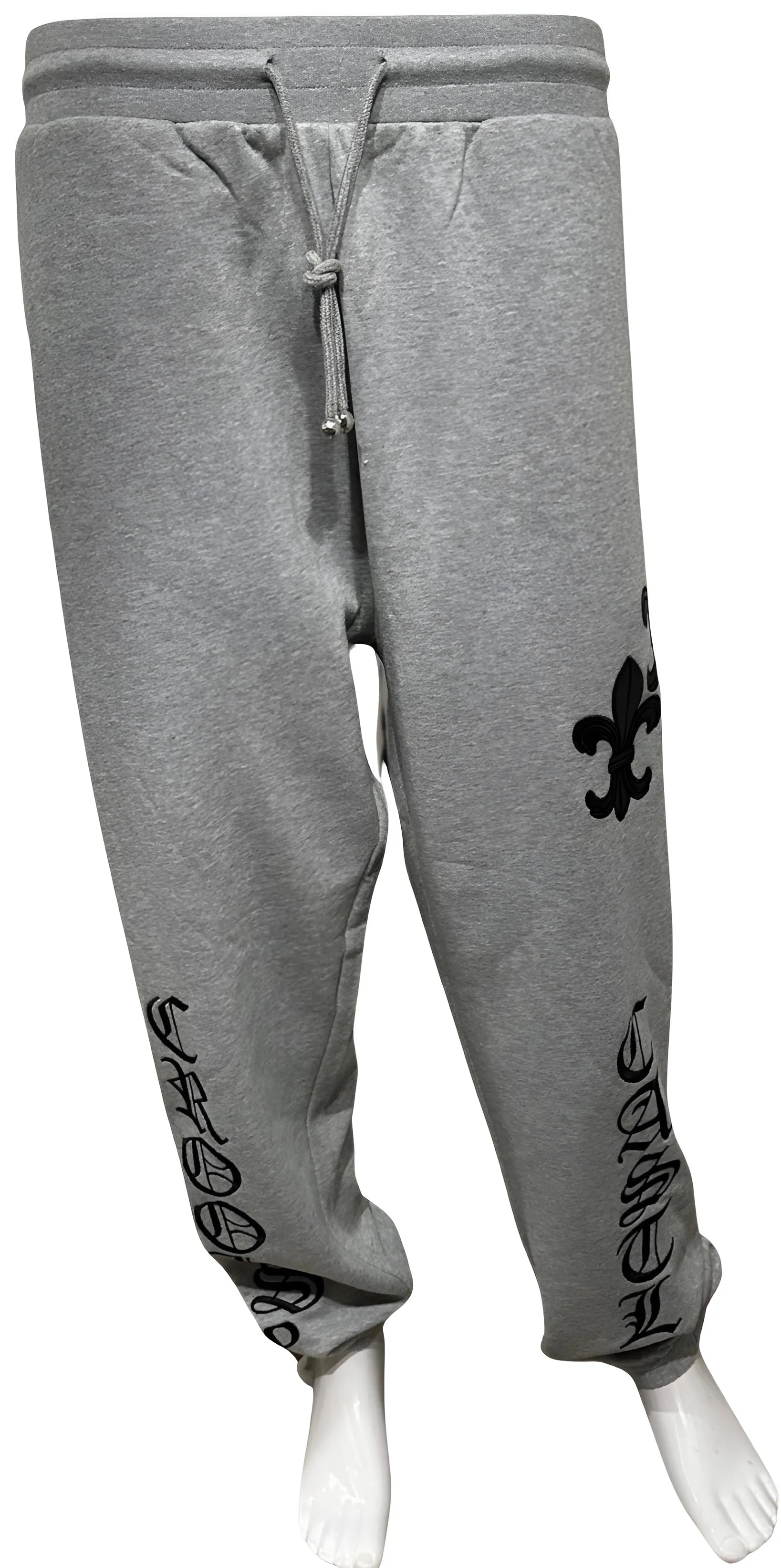 ^CROOKS & CASTLES^ (GREY) ~PU GOTHIC~ LUXURY JOGGER SWEATPANTS