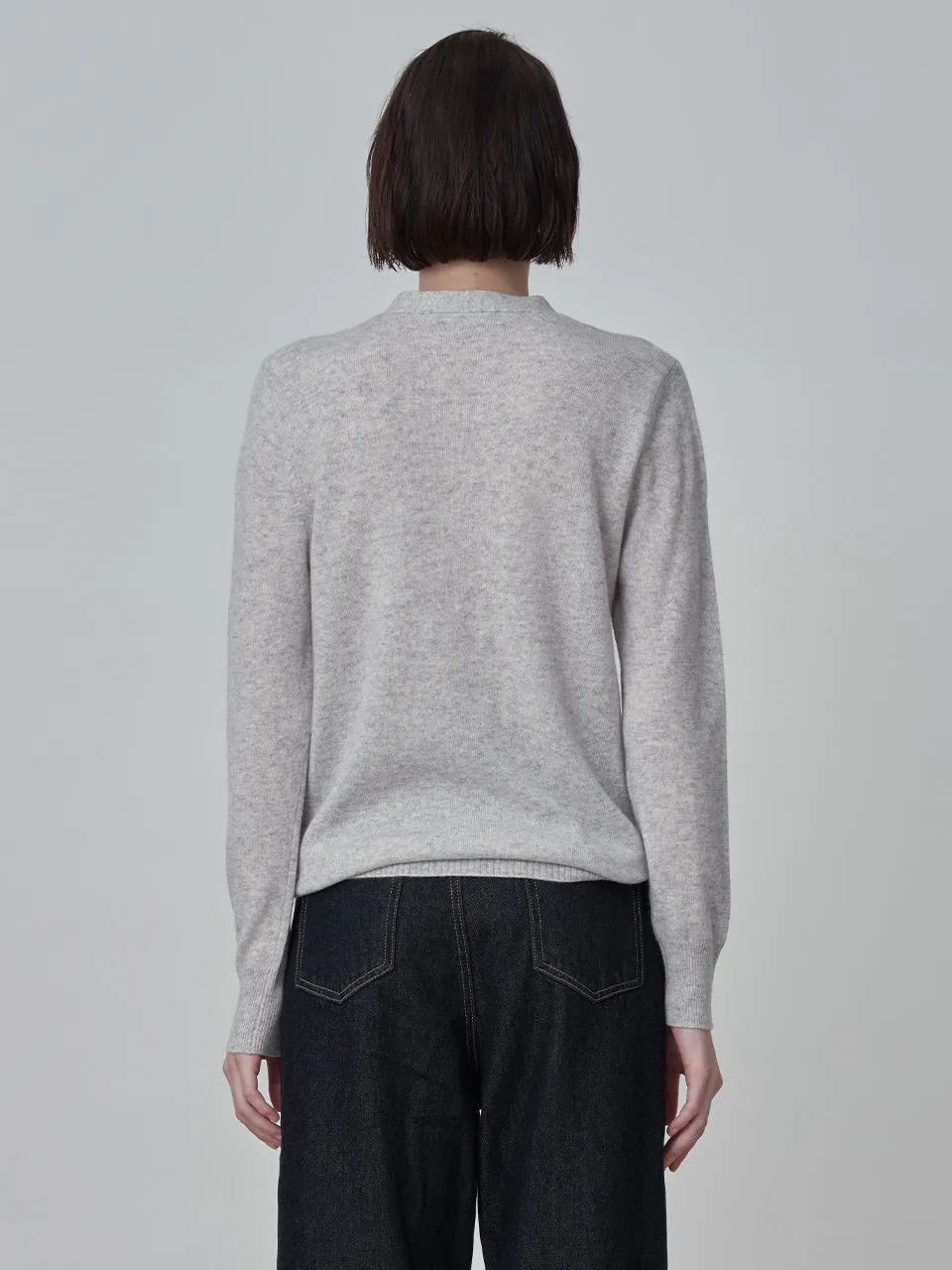 Deep V Neck Sweater_Grey