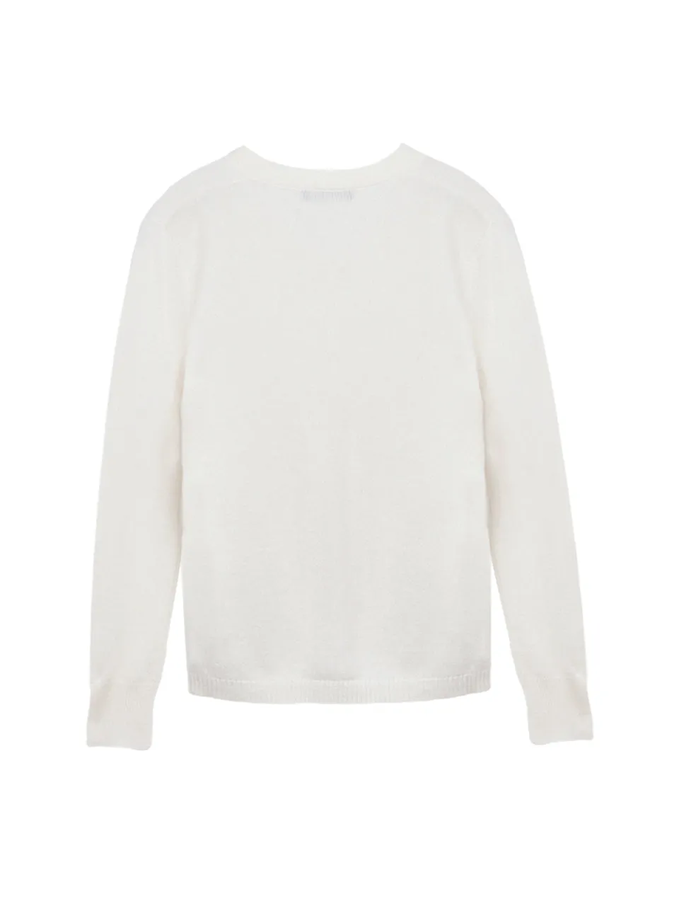 Deep V Neck Sweater_Vintage White