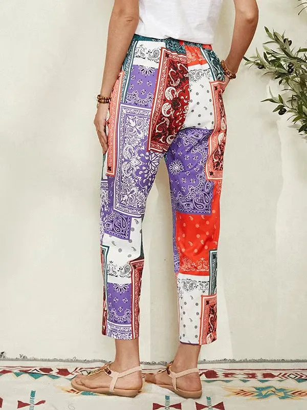 Digital print women's floral pants