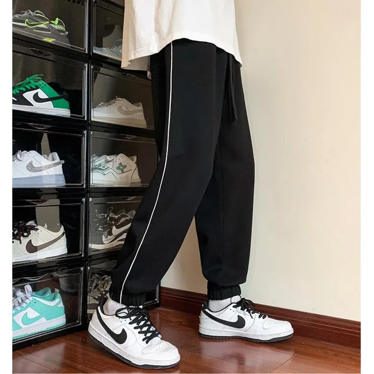 Drawstring Tapered Loose Fit Sports Knitted Sweatpant