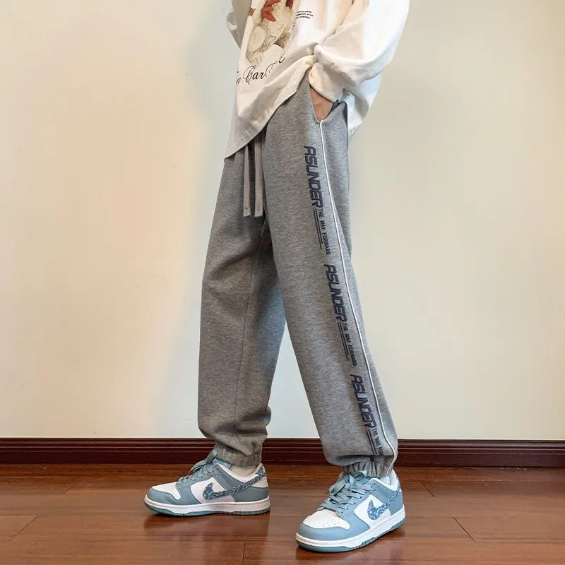 Drawstring Tapered Loose Fit Sports Knitted Sweatpant