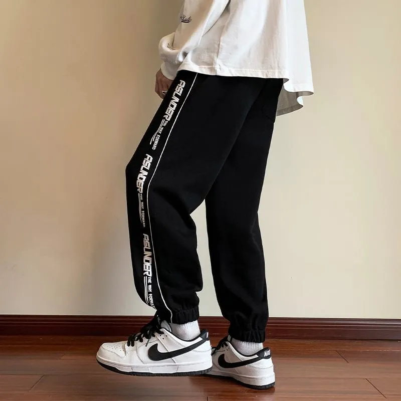 Drawstring Tapered Loose Fit Sports Knitted Sweatpant