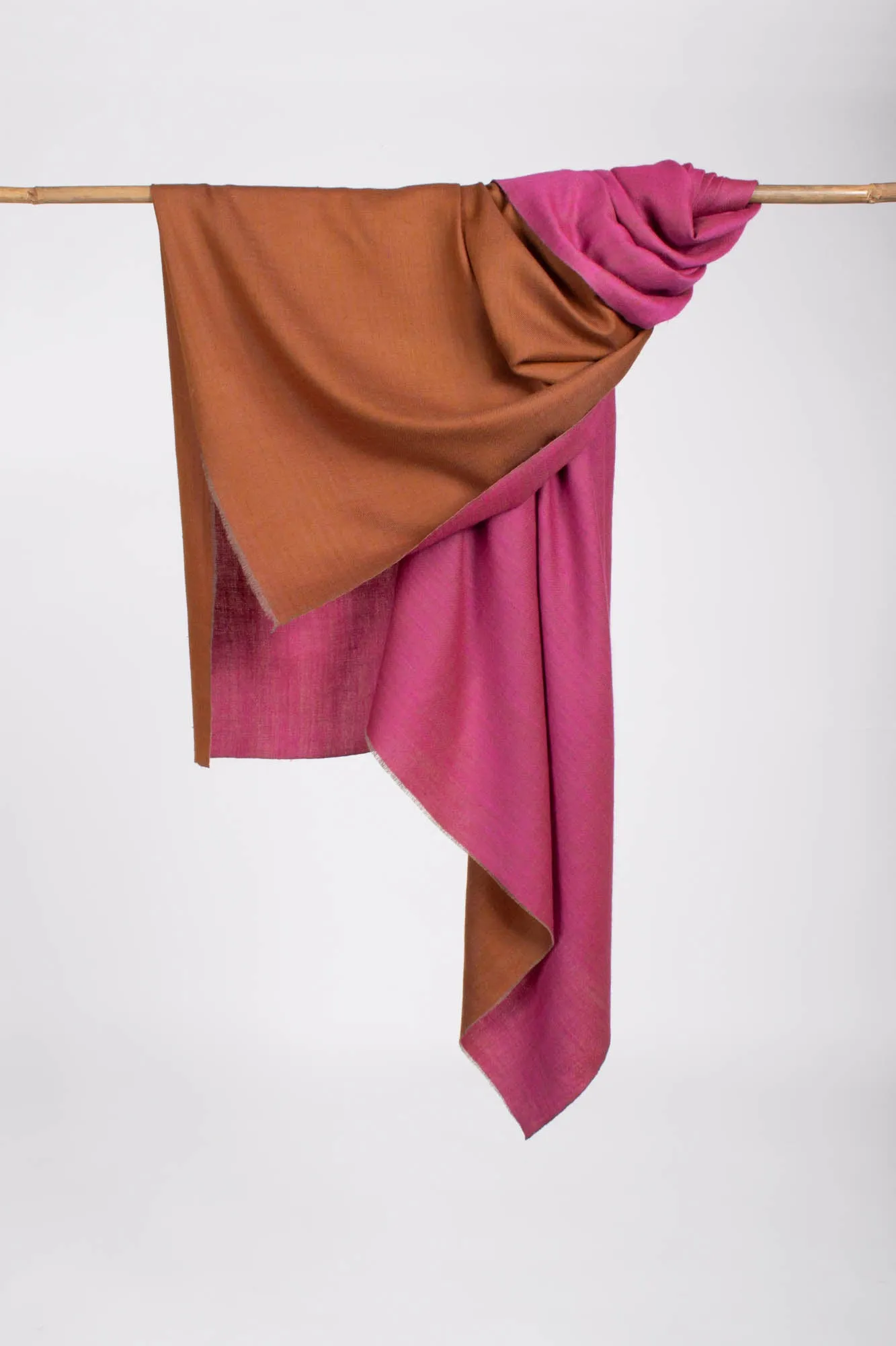 Dual Shade Pink and Orange Pashmina Shawl - BISBEE