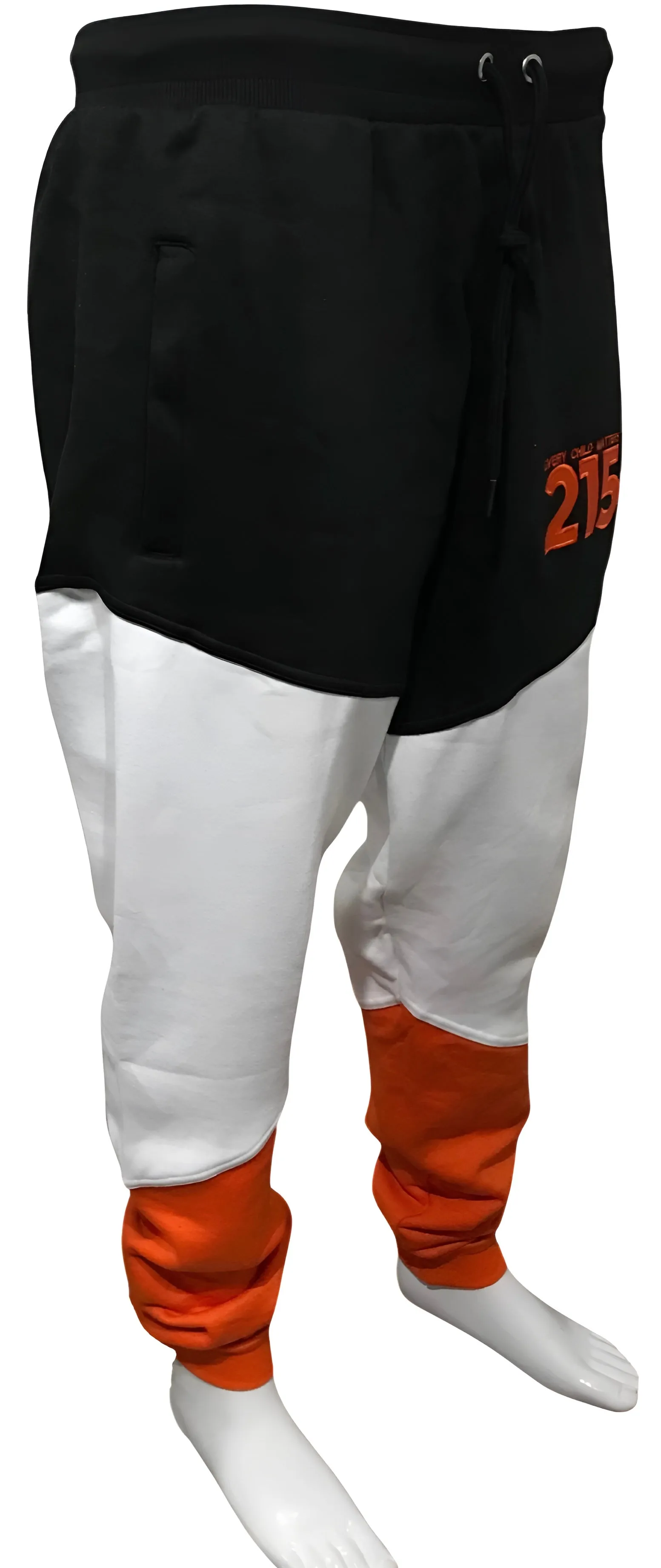 ^ECM^ (ORANGE-MULTI) JOGGER SWEATPANTS (CUT & SEW WITH EMBROIDERED LOGOS)