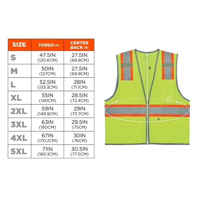 Ergodyne GloWear 8246Z-S Type R Class 2 Two-Tone Mesh Hi-Vis Safety Vest - Lime