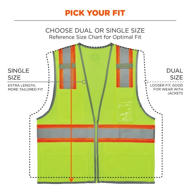 Ergodyne GloWear 8246Z-S Type R Class 2 Two-Tone Mesh Hi-Vis Safety Vest - Lime