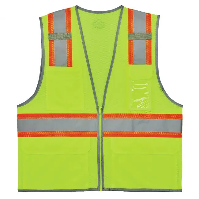 Ergodyne GloWear 8246Z-S Type R Class 2 Two-Tone Mesh Hi-Vis Safety Vest - Lime