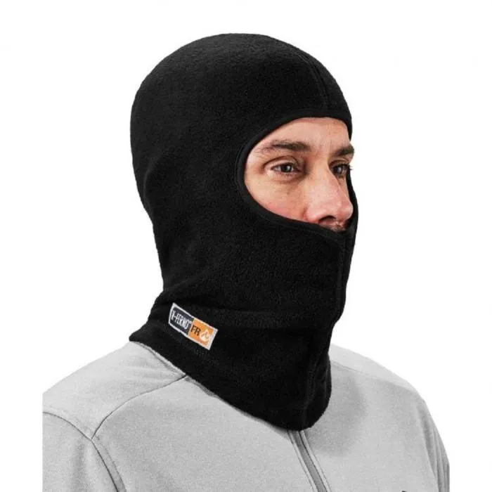 Ergodyne N-Ferno 6828 FR Balaclava Face Mask - Modacrylic Blend, FR Fleece, Black, One Size, 1 Each