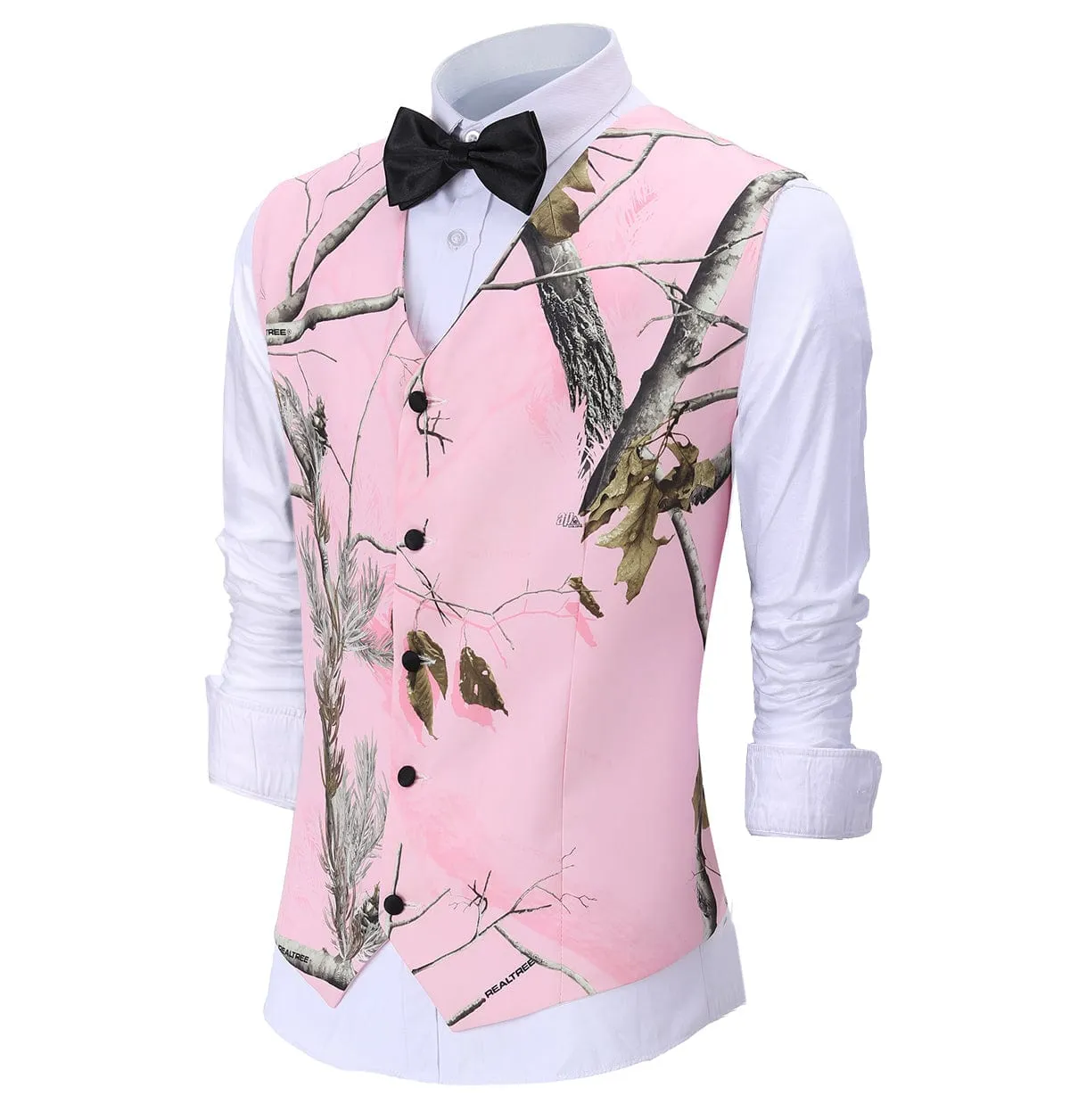 Fashion Patterned V Neck Suit Vest Slim Fit Waistcoat