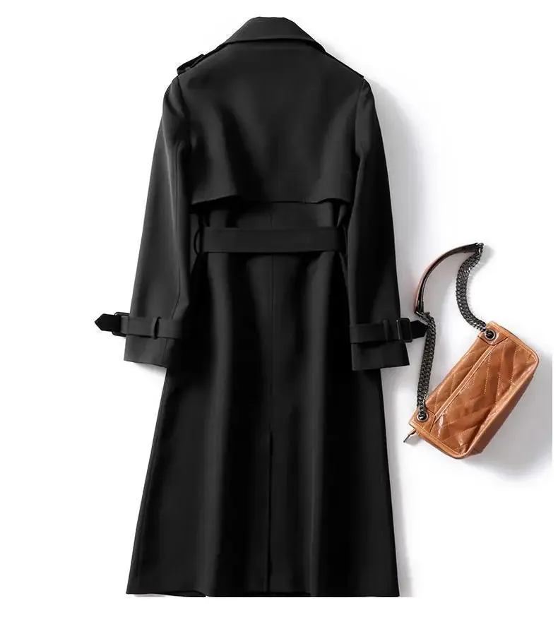 Fashion woman trench coat for women Double breasted lapel Winter long coat for women autumn belt  New outerwear