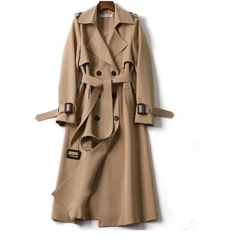 Fashion woman trench coat for women Double breasted lapel Winter long coat for women autumn belt  New outerwear