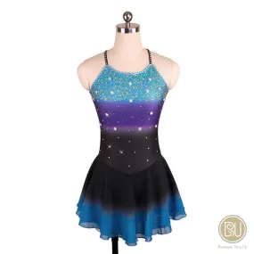 Figure Skating Dress Ombre Blue Purple Black Sleeveless BSU020202