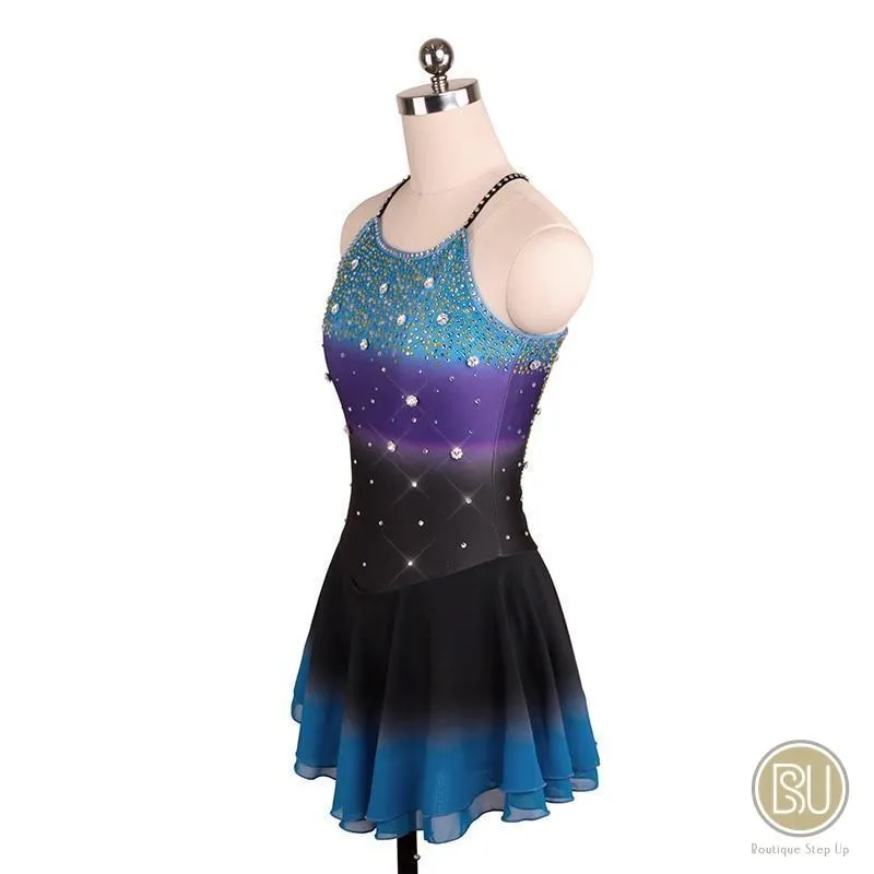 Figure Skating Dress Ombre Blue Purple Black Sleeveless BSU020202