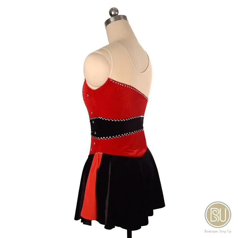 Figure Skating Dress Sleeveless 2 Tones Velvet