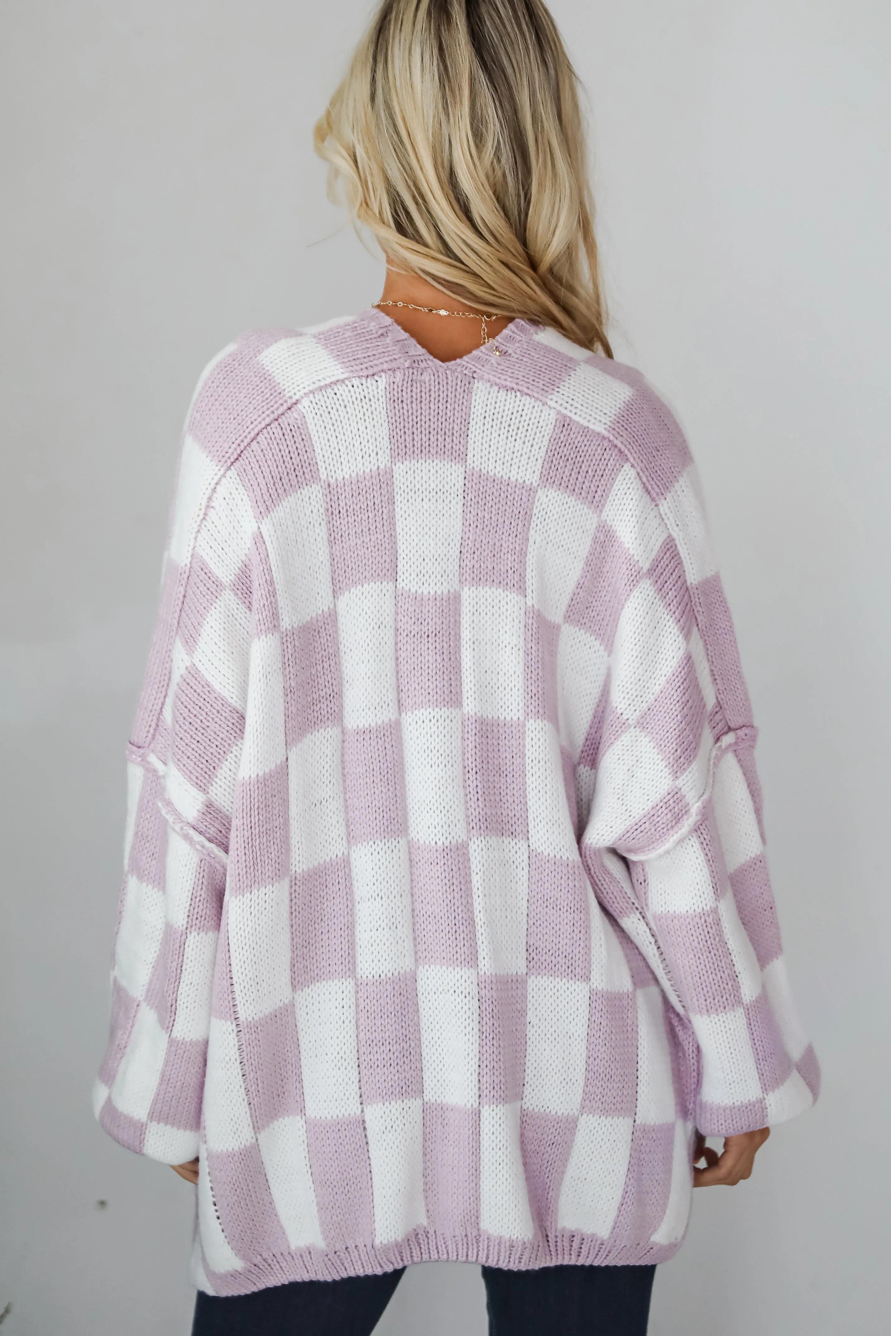 FINAL SALE - Marvelously Cozy Checkered Sweater Cardigan