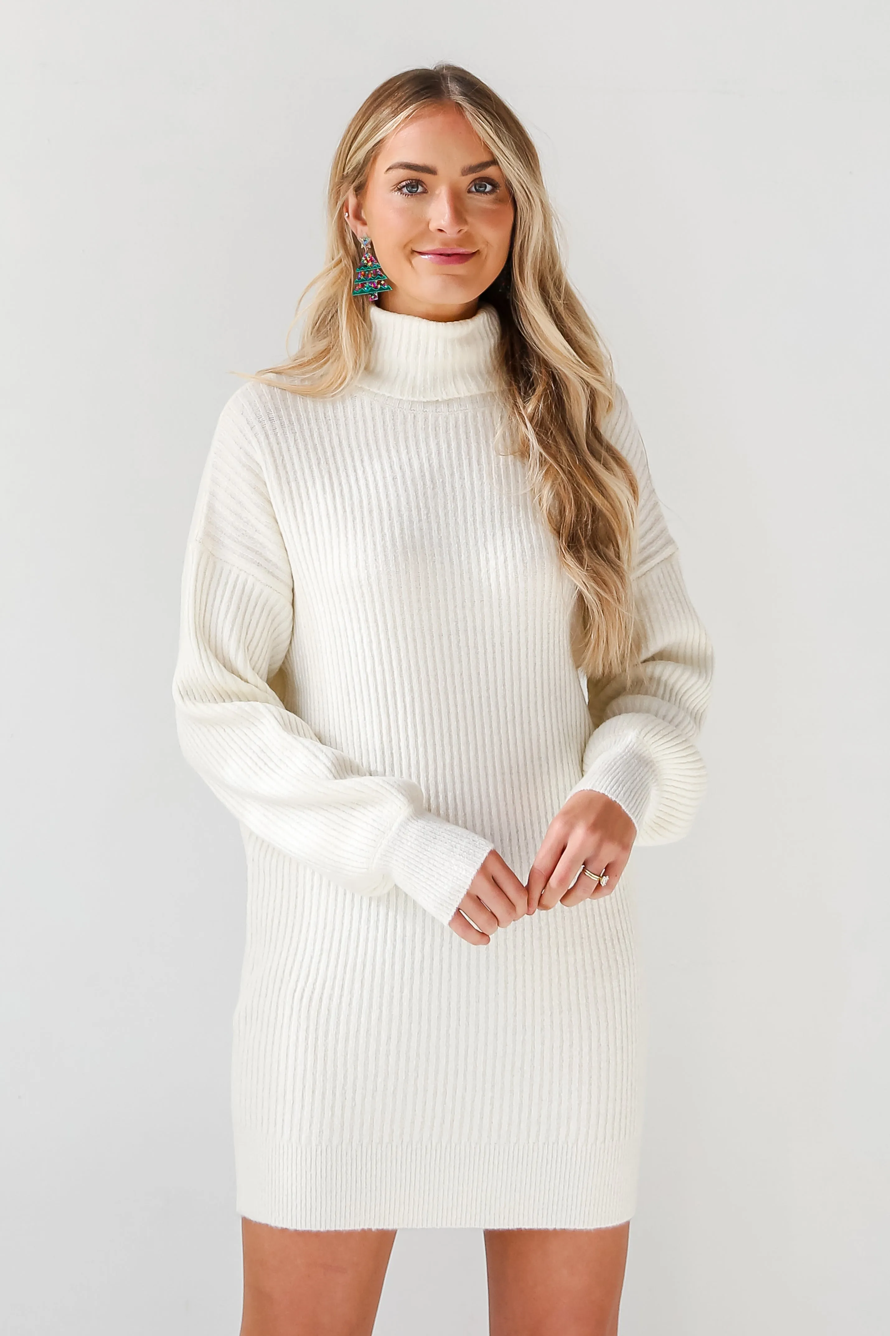 FINAL SALE - Warmer Love Turtleneck Mini Sweater Dress