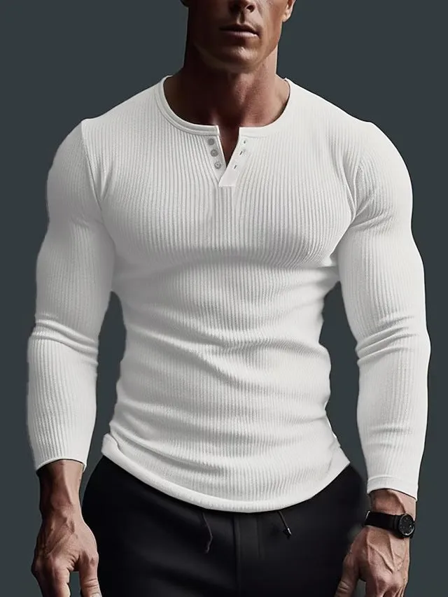 FITNESS HIGH ELASTIC STAPLED V-NECK SOLID LARGE CASUAL T-SHIRT