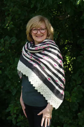 Floral Bouquet Striped Shawl Kit