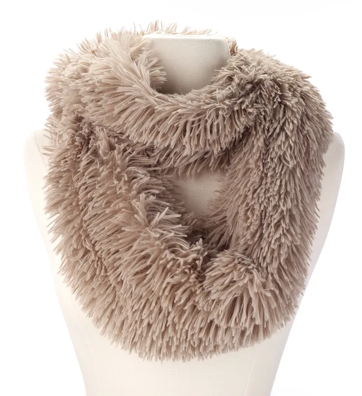 Fluffy Faux Fur Infinity Scarf