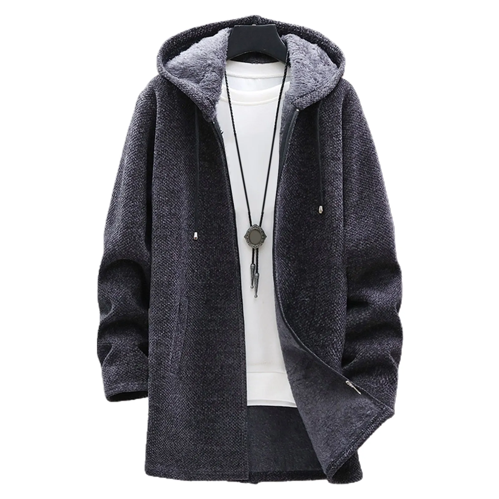 Funki Buys | Jackets | Men's Long Sleeve Plush Zip Up Hoodie