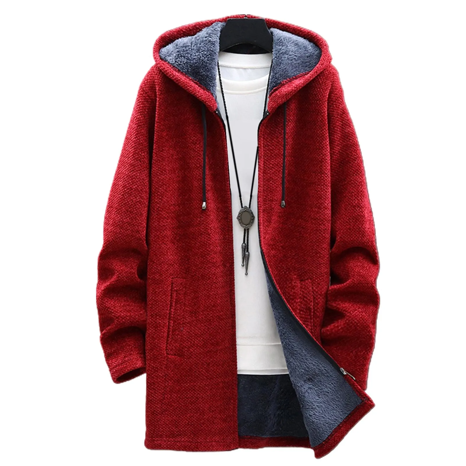 Funki Buys | Jackets | Men's Long Sleeve Plush Zip Up Hoodie