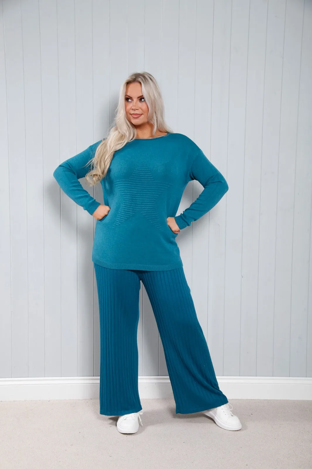 Goose Island 3958 Wide Leg Ribbed Trouser (2 Colours)