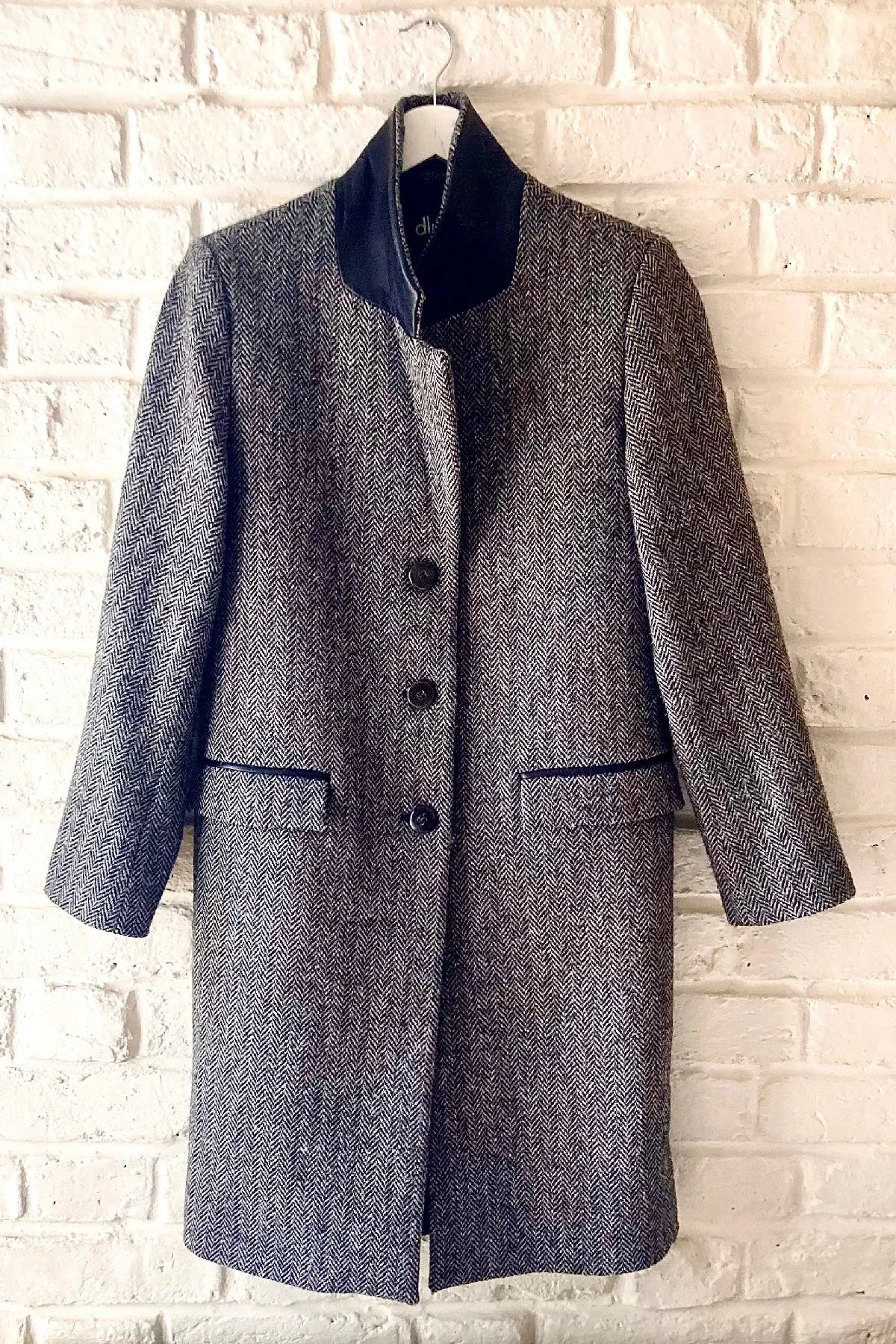 Grey Harris Tweed Cigarette Coat