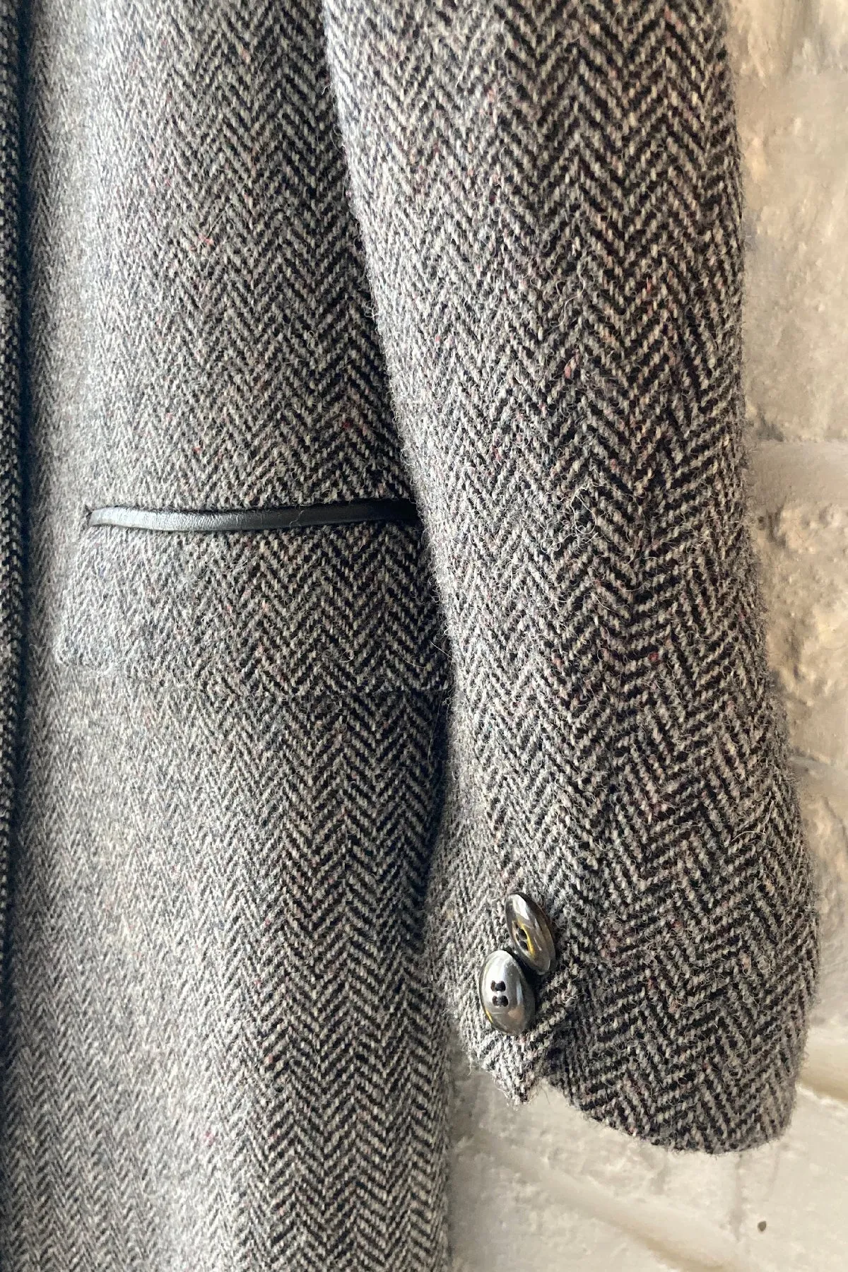 Grey Harris Tweed Cigarette Coat