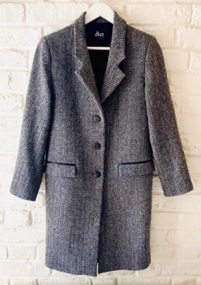 Grey Harris Tweed Cigarette Coat