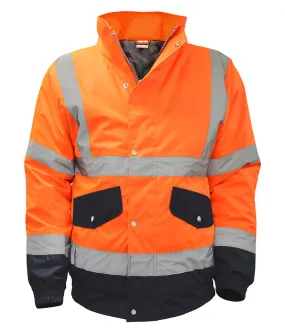 Hi Vis Orange Two Tone Bomber Jacket - DORNAR