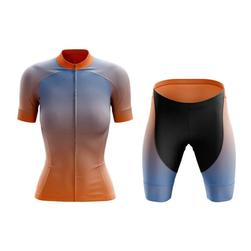 Hi Viz Blue and Orange Gradient Club Cycling Kit