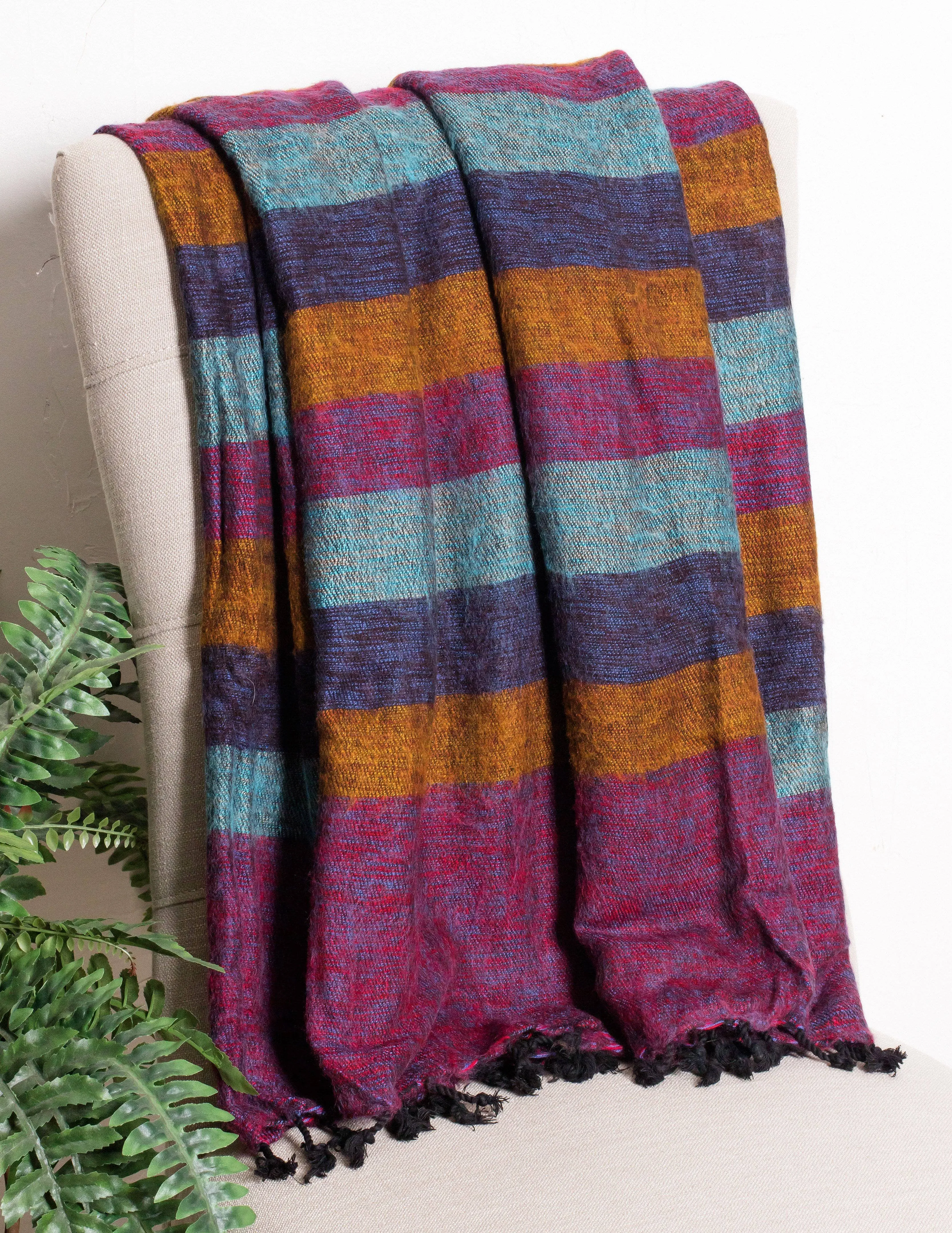 Himalayan Yak Wool Large Wrap - Multi