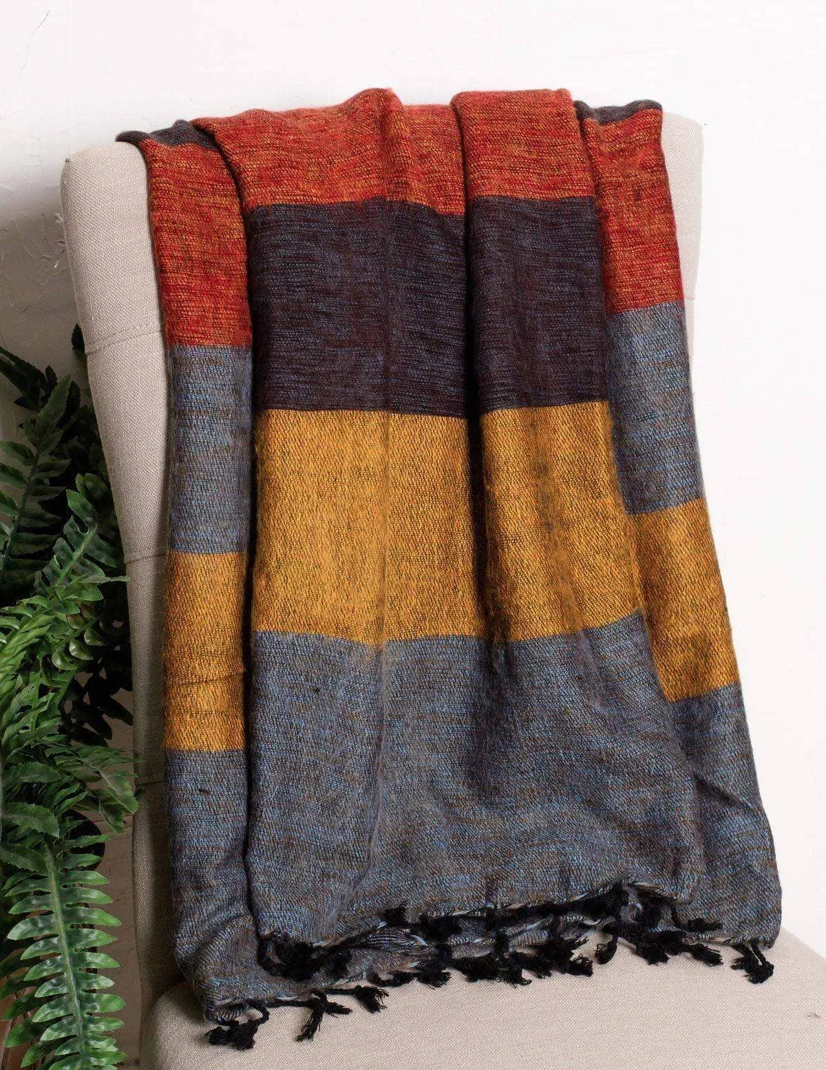 Himalayan Yak Wool Large Wrap - Sunset