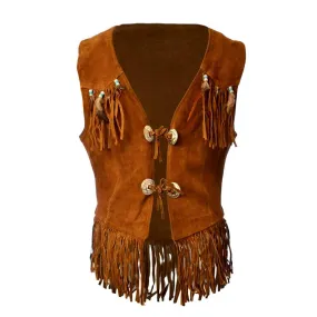 Hippie Leather Fringe Vest