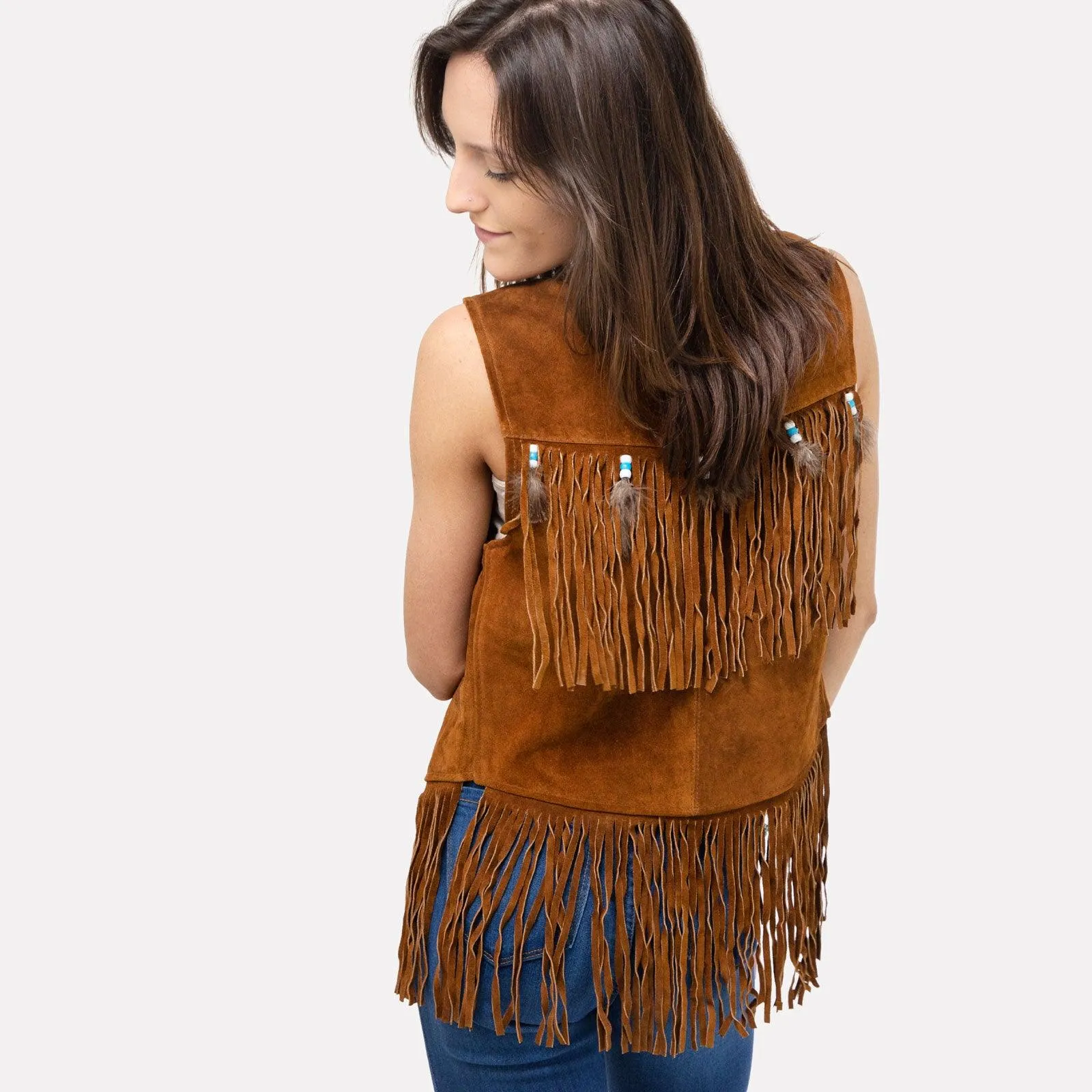 Hippie Leather Fringe Vest