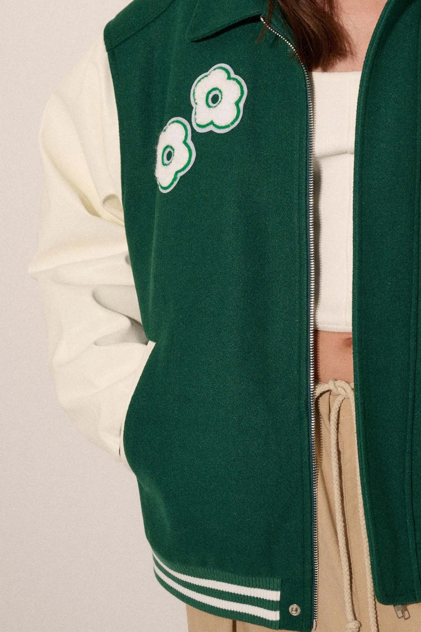 Home Team Oversize Zip-Up Varsity Jacket