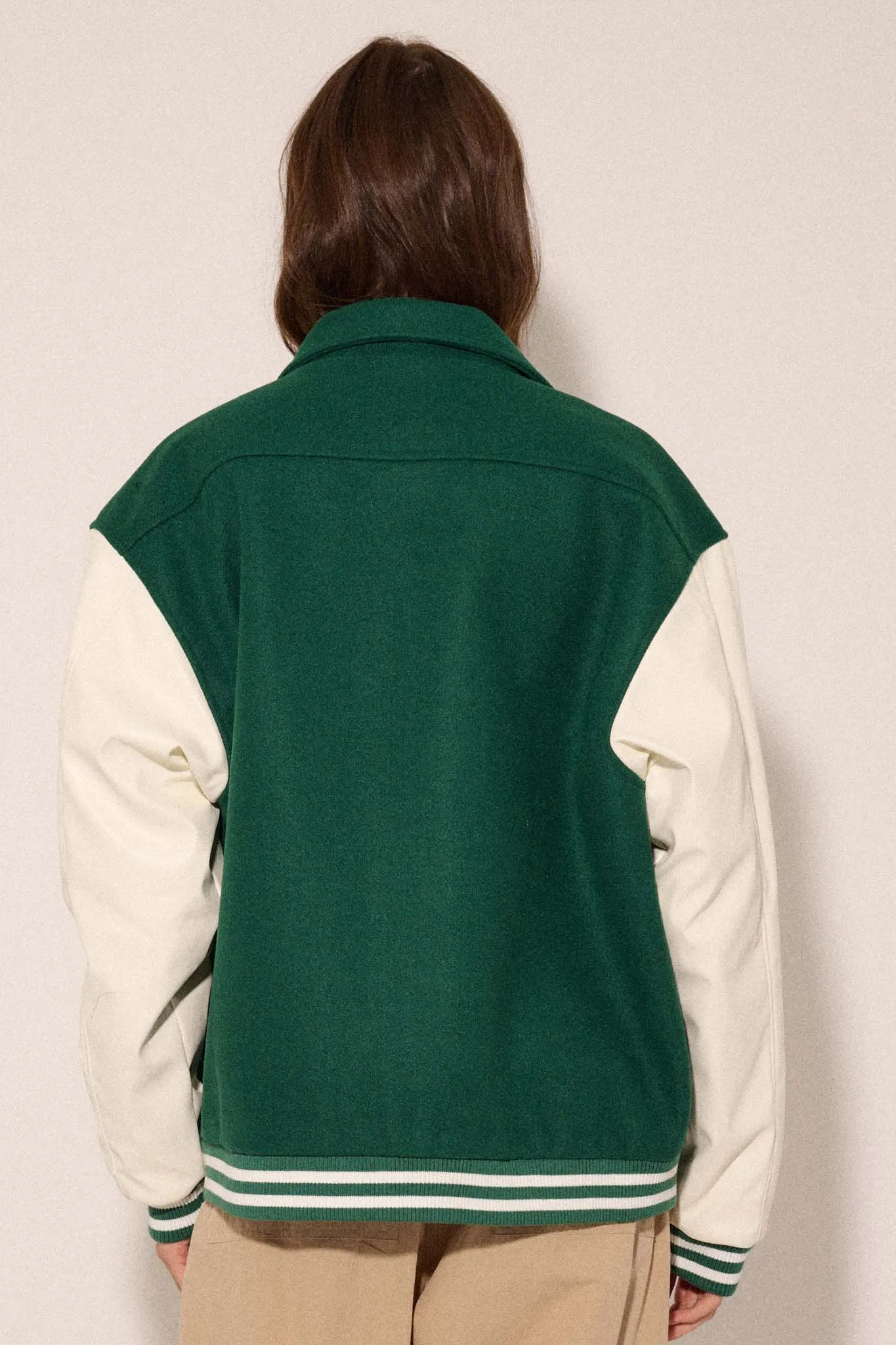 Home Team Oversize Zip-Up Varsity Jacket