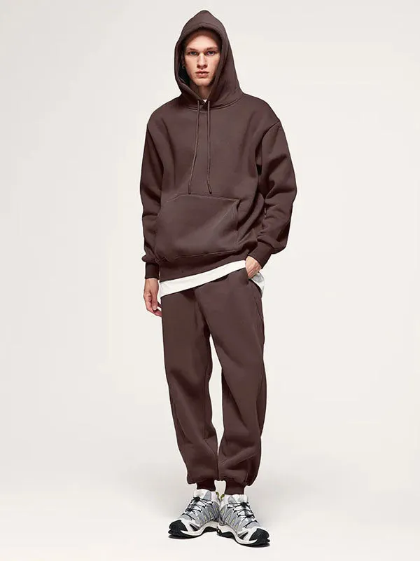 Hoodie & Sweatpants Set in Brown Color