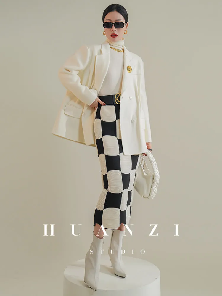 Huanzi custom-made Australian wool hand-sewn double-sided autumn winter short coat - Sakka