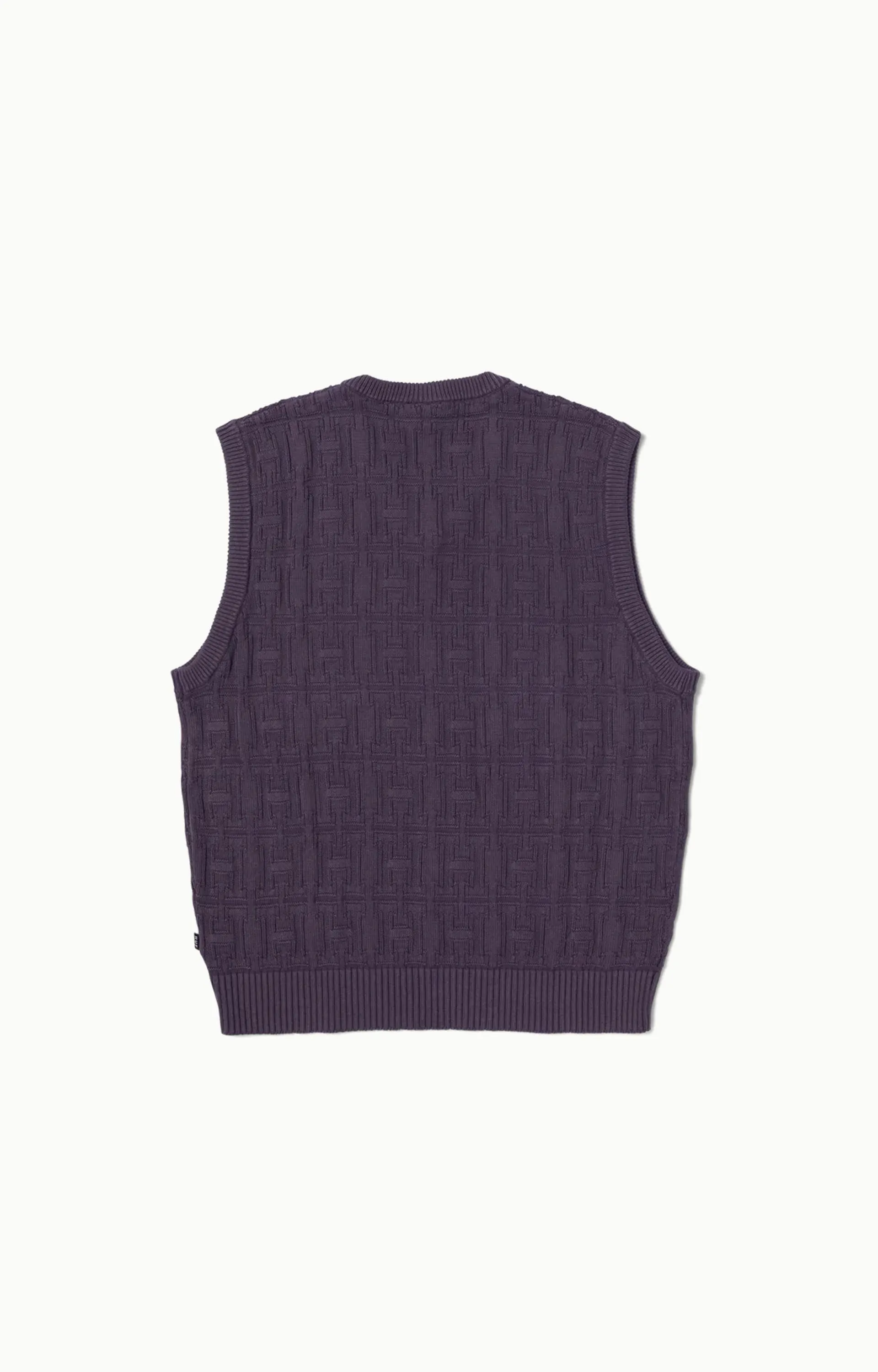 HUF Interlaced Jacquard Overdyed Vest, Raisin