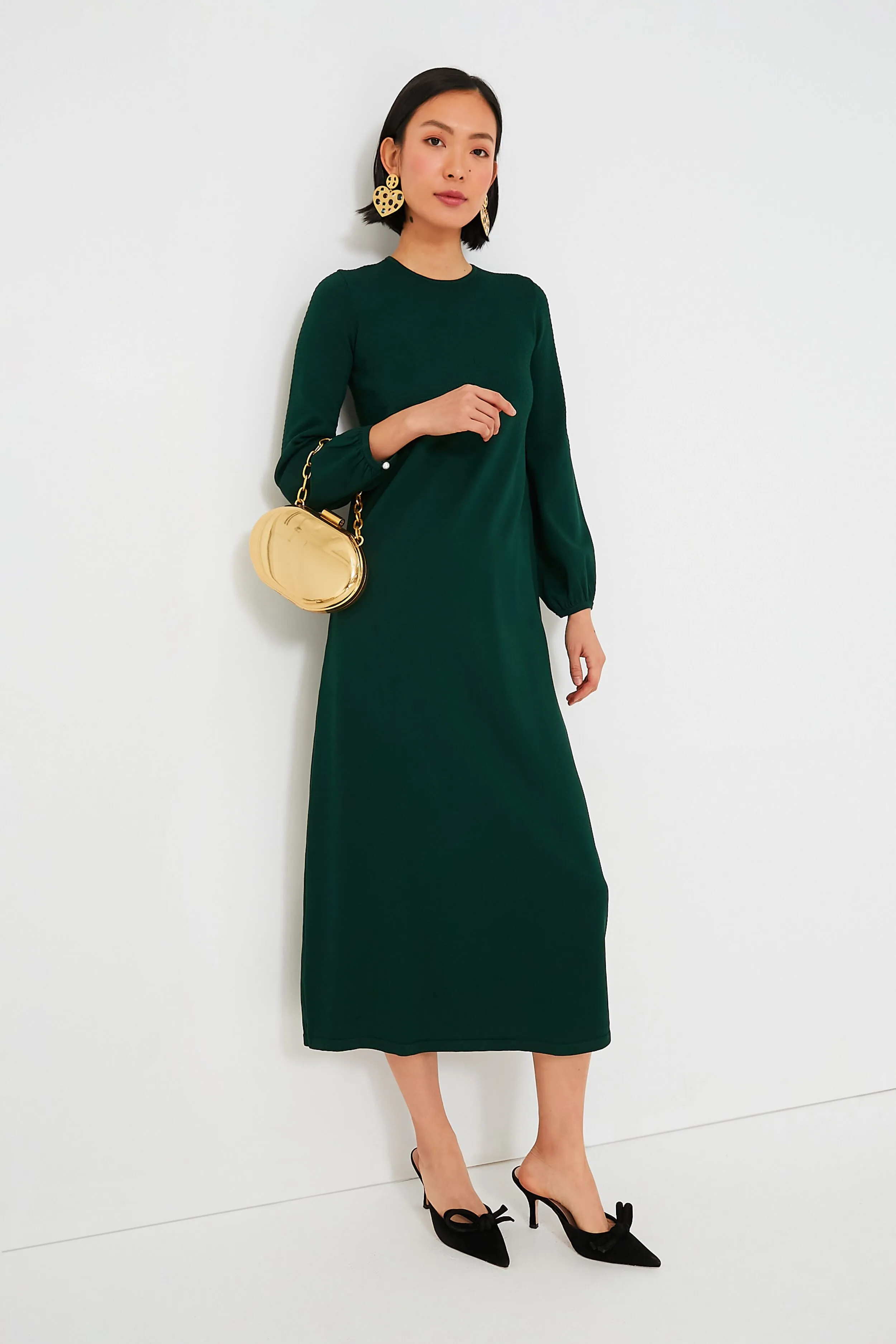 Hunter Green Double Knit Lennox Dress