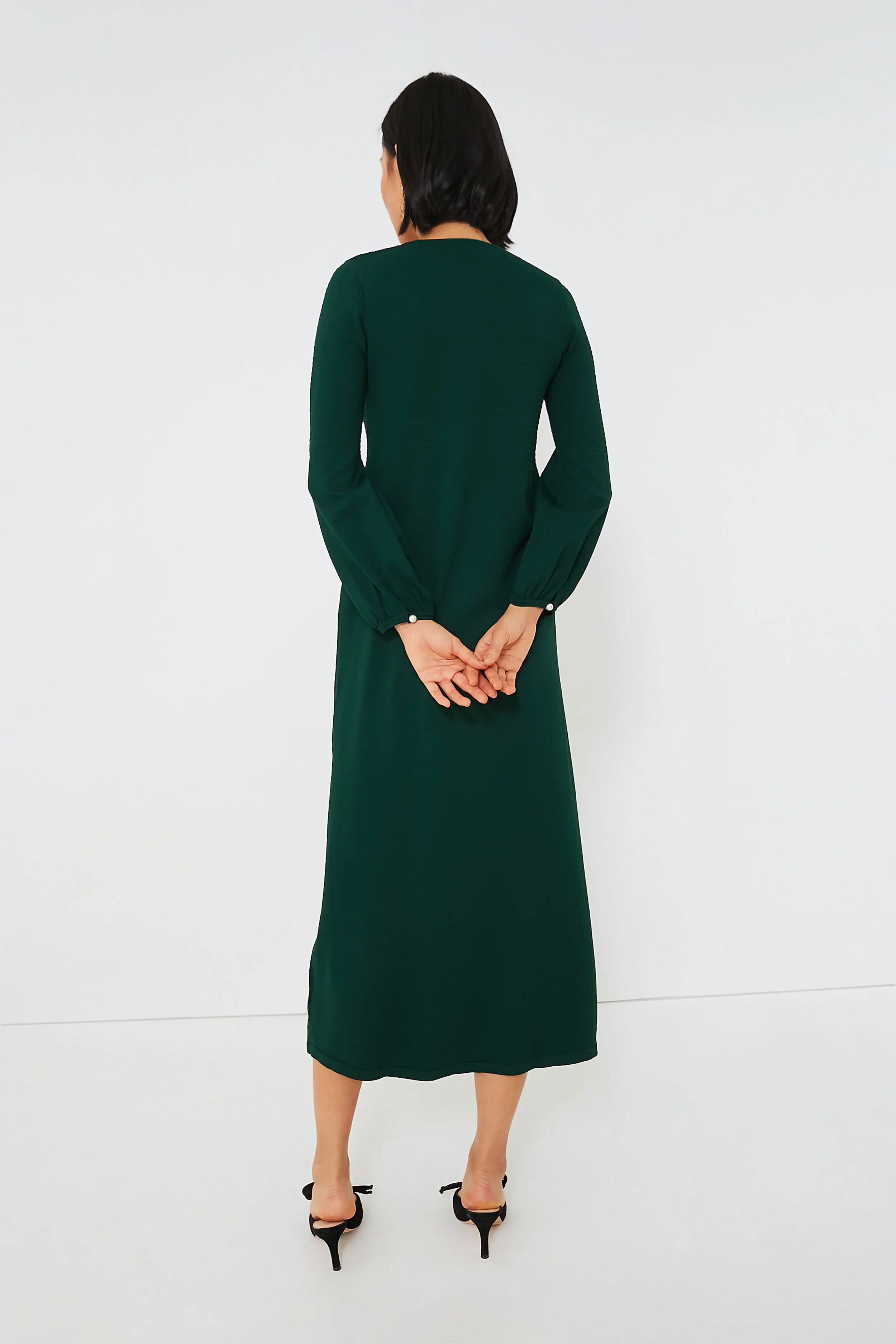 Hunter Green Double Knit Lennox Dress