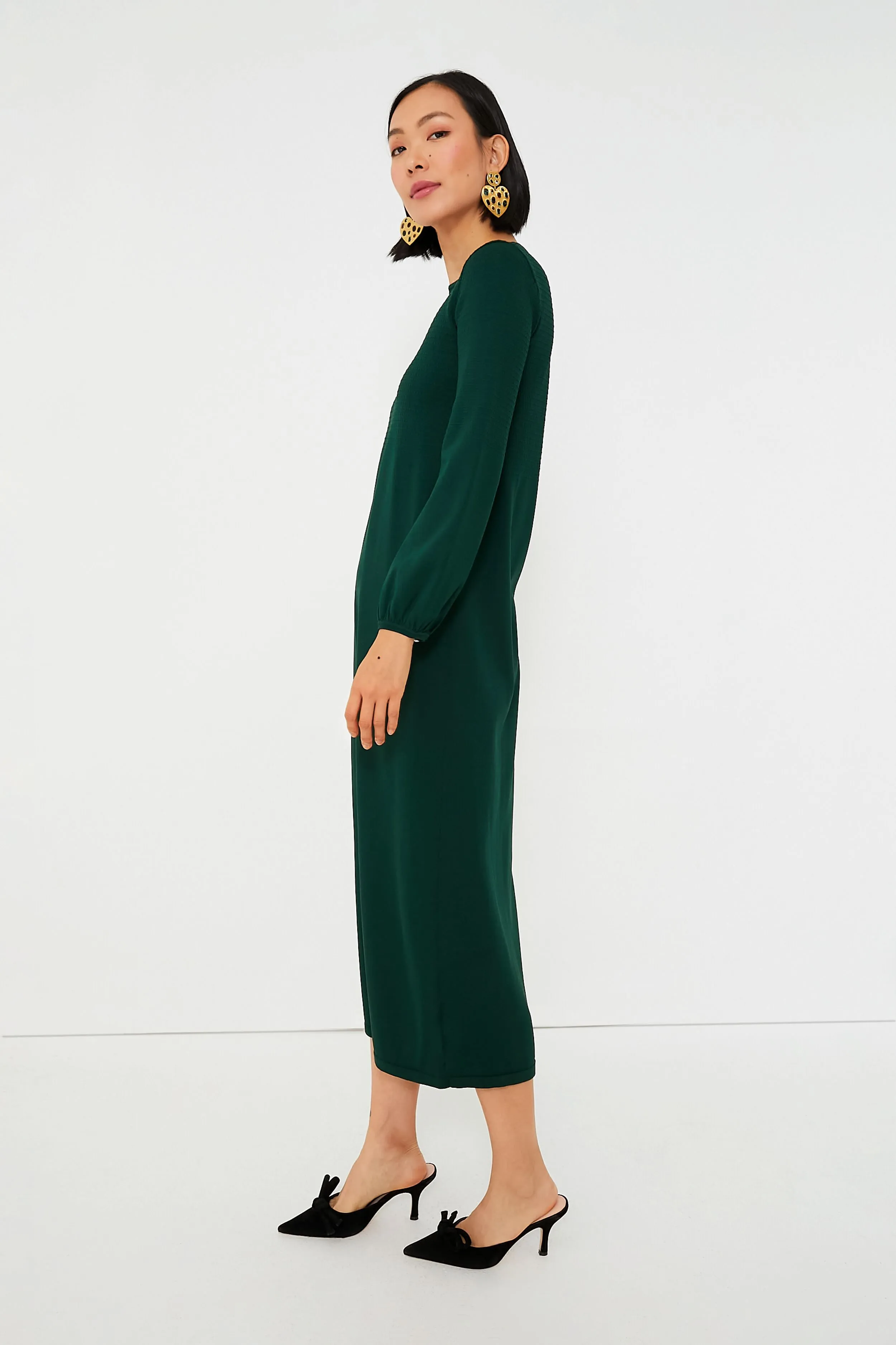 Hunter Green Double Knit Lennox Dress