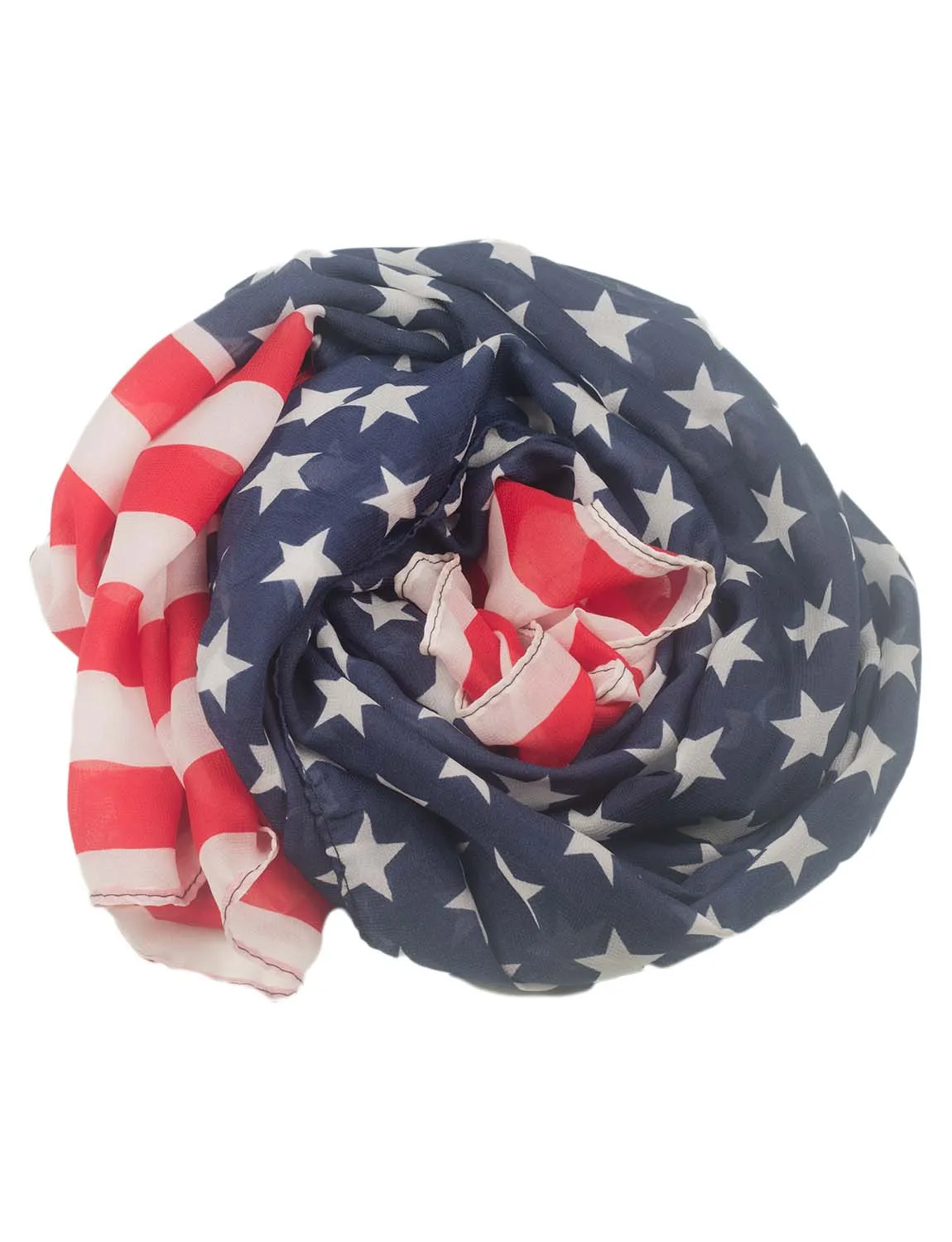 iB-iP Women's Usa American Flag Thin Lightweight Fashion Scarf