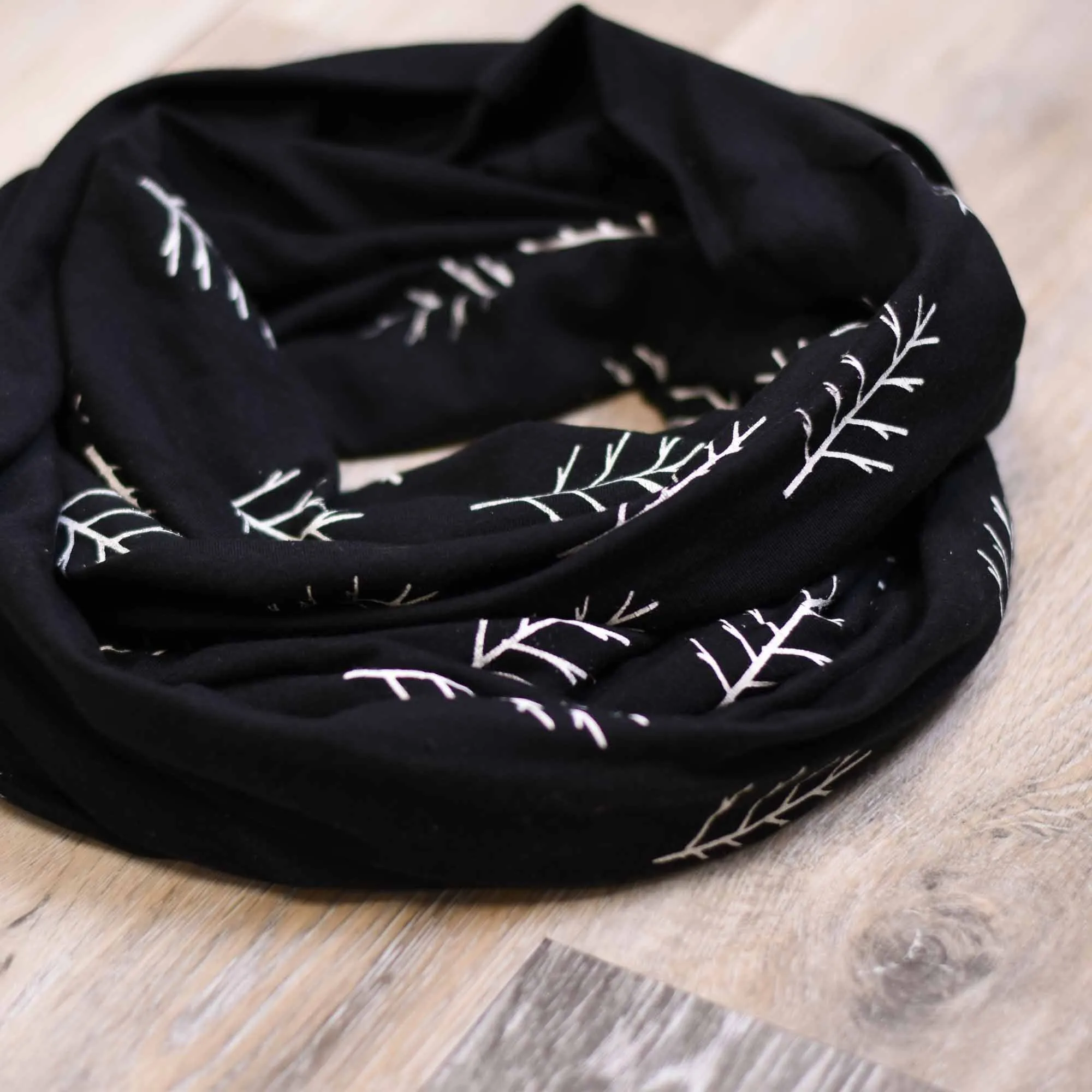 Infinity Scarf - Winter Forest Black