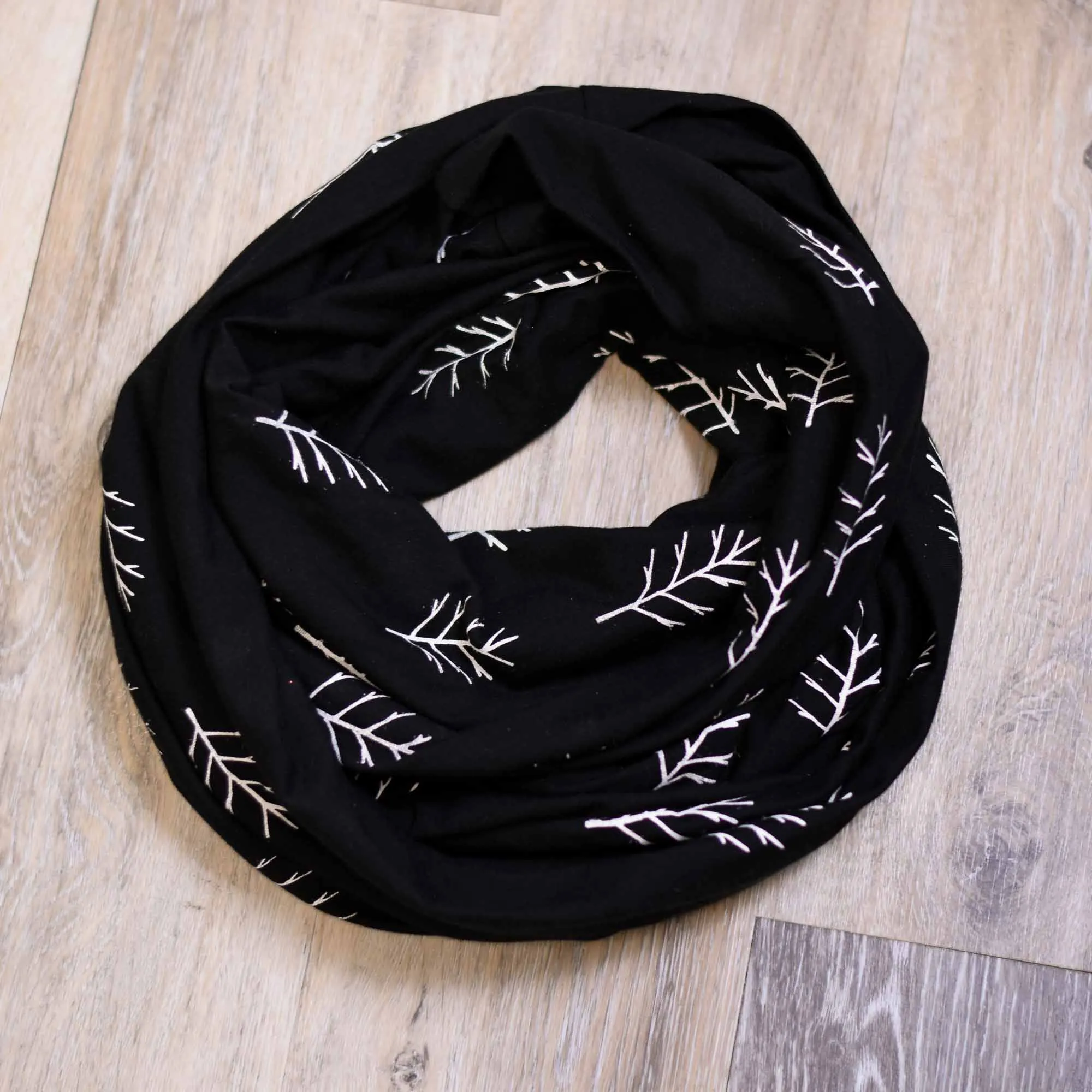 Infinity Scarf - Winter Forest Black