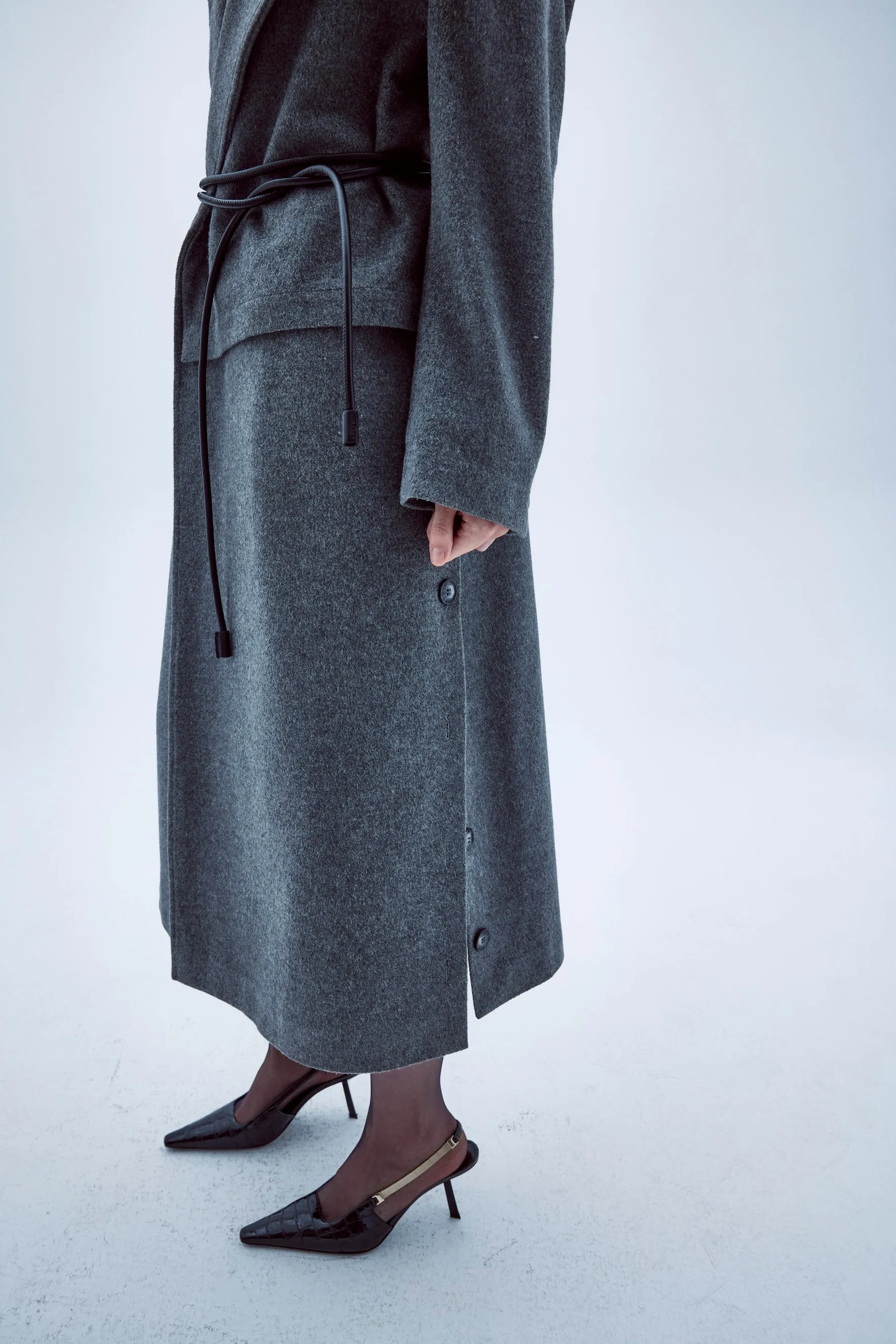 Isha Wool Coat In Dark Grey