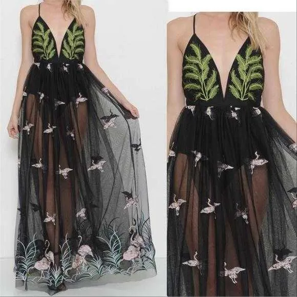 IVY Embroidered Maxi Dress